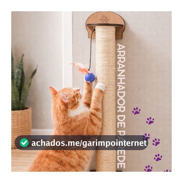 Arranhador de Parede para Gatos | Sisal Natural 6mm | Brinquedo Anti Estresse | MDF Reforçado | Ideal para Apartamento