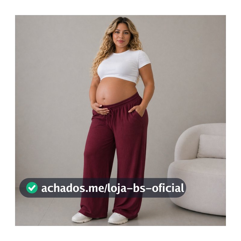 Calça Glamor  Pantalona Canelada CINTURA ELASTICA PARA GRAVIDINHAS .