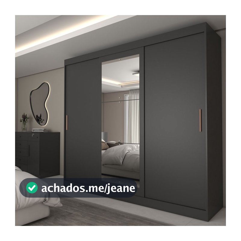 Guarda-Roupa Casal Columbia 3 Portas 2 Gavetas com Espelho 100% Mdf - Panorama Móveis