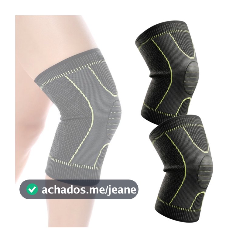Kit 2 Joelheiras de Compressão Esportiva Proteção para Treino Elástica Respirável
