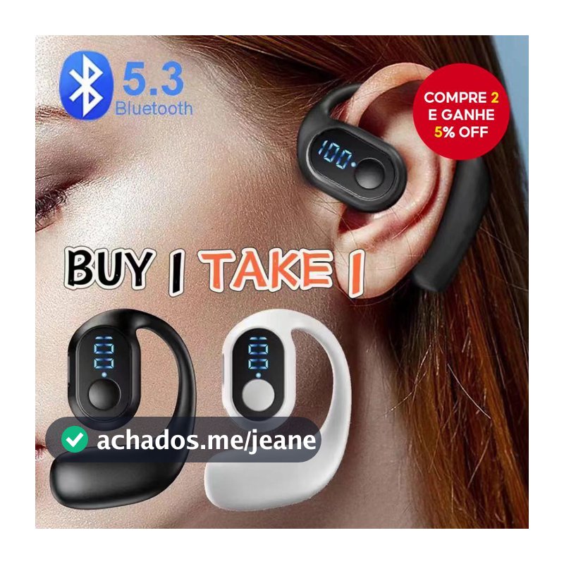 Compre 1 E Ganhe 1 Fone De Ouvido Sem Fio Bluetooth Único À Prova D'água Fones Bateria Longa Escritório Negócios Com Mic