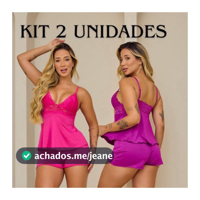Kit com 2 Baby Doll Sexy Renda | Pijama Curto Feminino | Short Doll Sensual | Roupa de Dormir