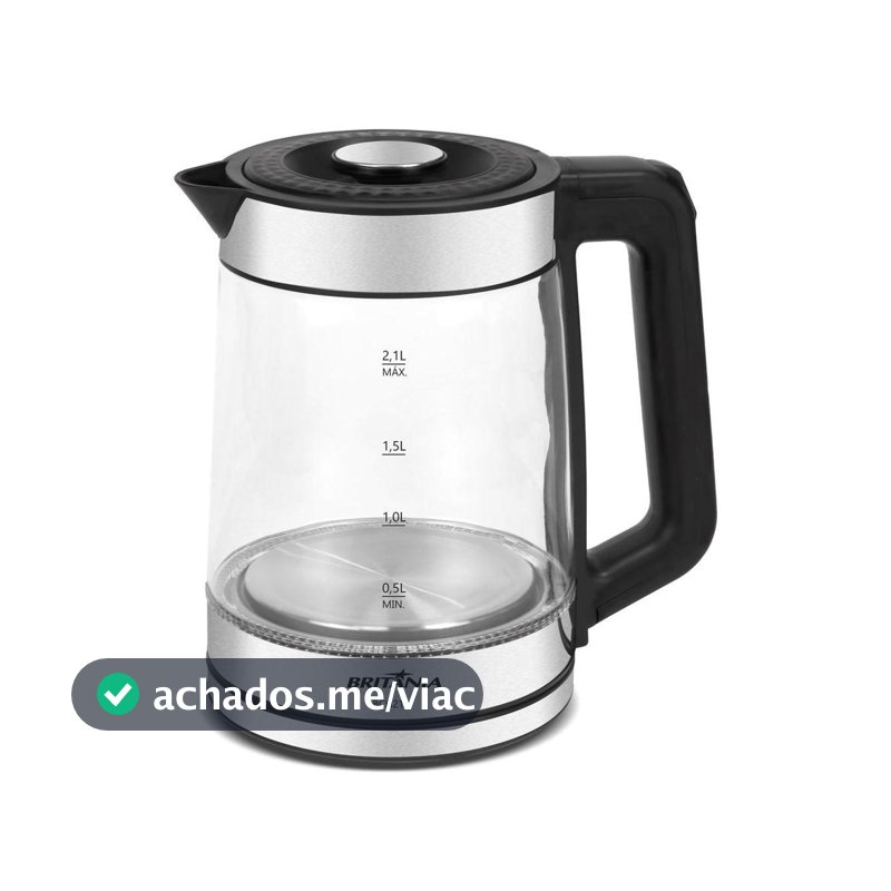 Chaleira Elétrica Britânia 2,1L de Vidro com Luz LED BCH21A