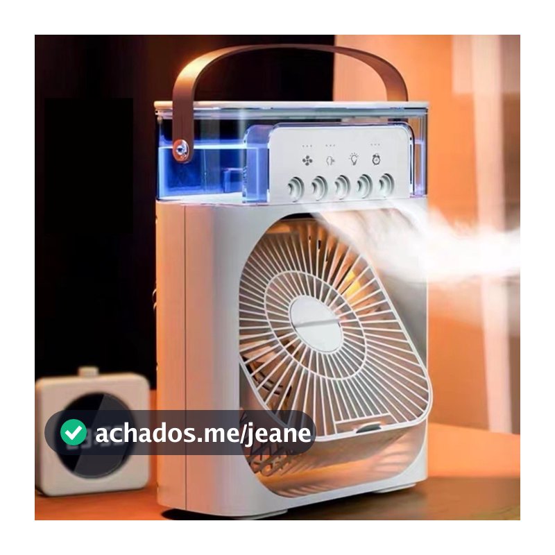 Refrigerador De Ar Ventilador Umidificador Portátil Com Led Reservatório De Água Led TIPO C USB