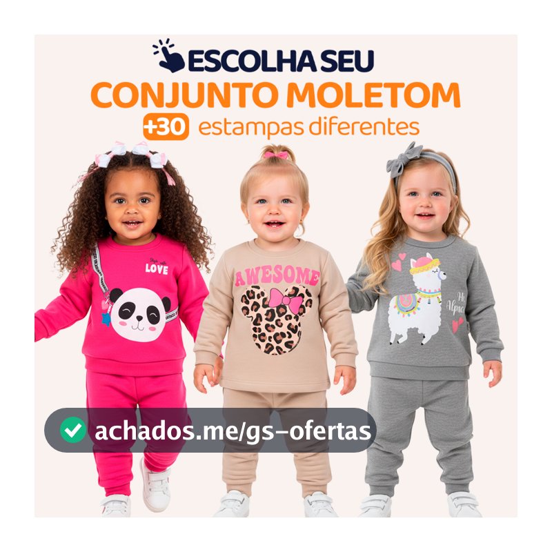 Conjunto Moletom Bebe Menina Escolha Seu Modelo, com Estampas Fofas e Conforto Infantil Bebê Feminino Frio Inverno. l16