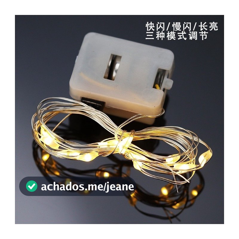 Kit com 2/4/10/20/30 Fio de Fada 2 Metros Led Para Decoração Festa Natal Arte Presente Ambiente Decorado Charme Baterias