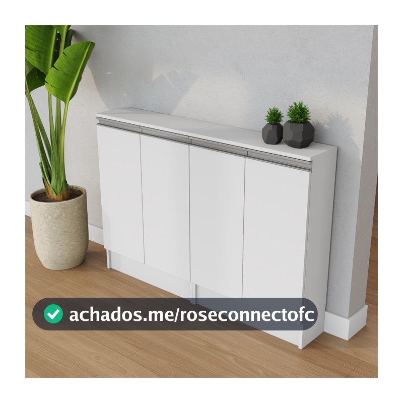 Despensa Balcão Estreito Compacto Multiuso MDF Nicho Aparador Mini Dispensa Entregue Montado Branco