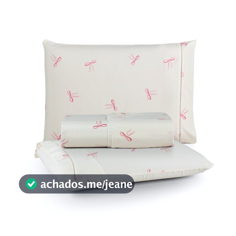 Jogo de lençol 100% Algodão Percal 180 fios com Ponto Palito Estampado Completo Vivale