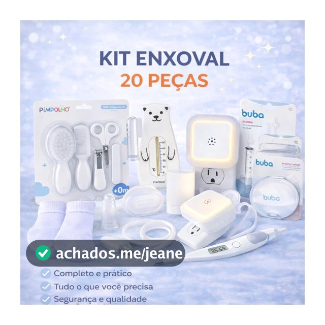 Kit Enxoval Bebê 20 Peças Completo Higiene e Cuidados Recém-Nascido