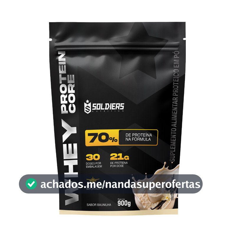 Whey Core 70% de Proteína Concentrada -   900g - Soldiers Nutrition