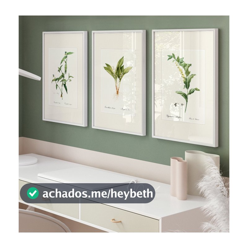 Quadro Minimalista Quadro Decorativo Sala Com Moldura E Vidro Quadro Quarto Casal Ramo Plantas Trio