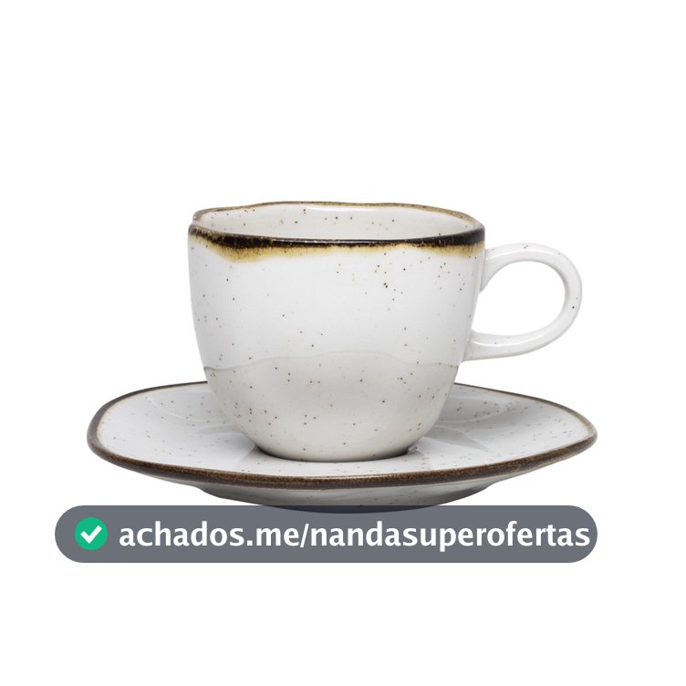 Jogo 6 Xícaras Chá Café Com Pires Ryo Maresia Areia 220ml Oxford Porcelanas