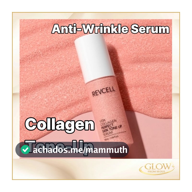 REVCELL Vita Collagen Perfect Skin Tone-Up Serum 50ml Iluminador Colágeno Soro Brilho Hidratante Coreano Skincare