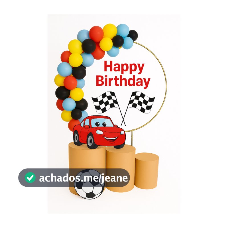 Kit Cilindro De Festa Mdf + Painel Redondo Para Bexiga Decoração