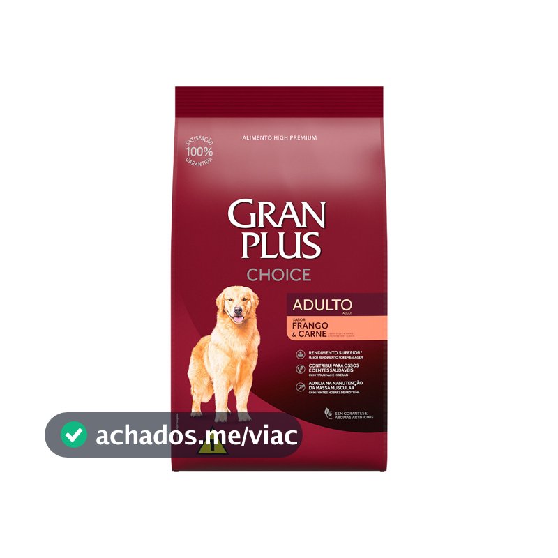 Ração GranPlus Choice Cão Adulto Frango Carne 10,1Kg