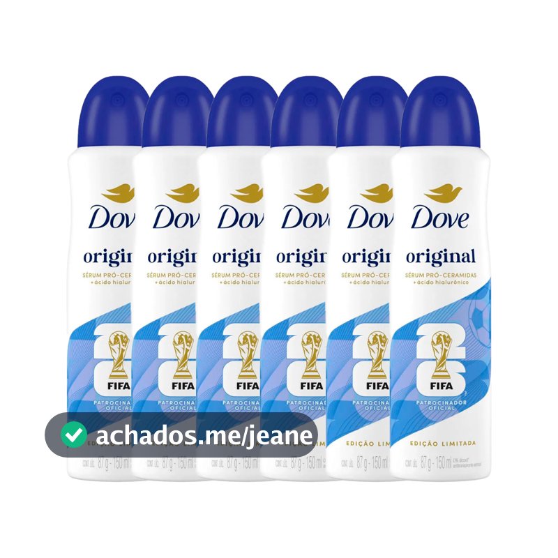 Kit 6 Unidades Desodorante Dove Original Aerosol 150ml/89g