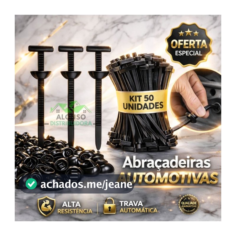 Kit 100/50/20 Abraçadeira Automotiva Nylon Cinta Fivela Plástica Universal c/ Travamento Automático