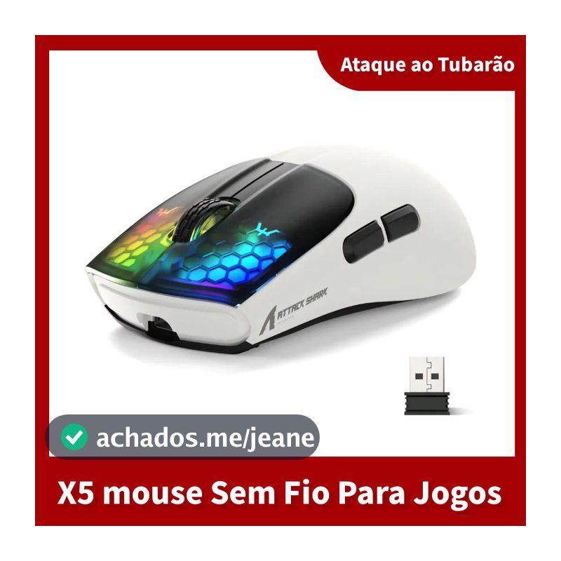 Attack Shark X5 Mouse Para Jogos Sem Fio Bluetooth De Três Modos  Sensor Óptico 4000PDIAceleração Com De Baixa Latência