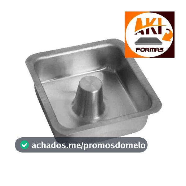 FORMA QUADRADA PUDIM COM FURO TORTA SUIÇA FEITA DE ALUM GRANDE 22X7 COM NOTA FISCAL (( envelope ))