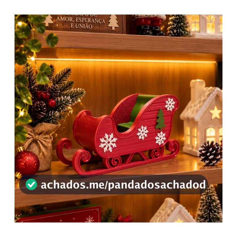 Enfeite de Natal Trenó de Papai Noel Decoração Natalina para Casa Mesa e Estante
