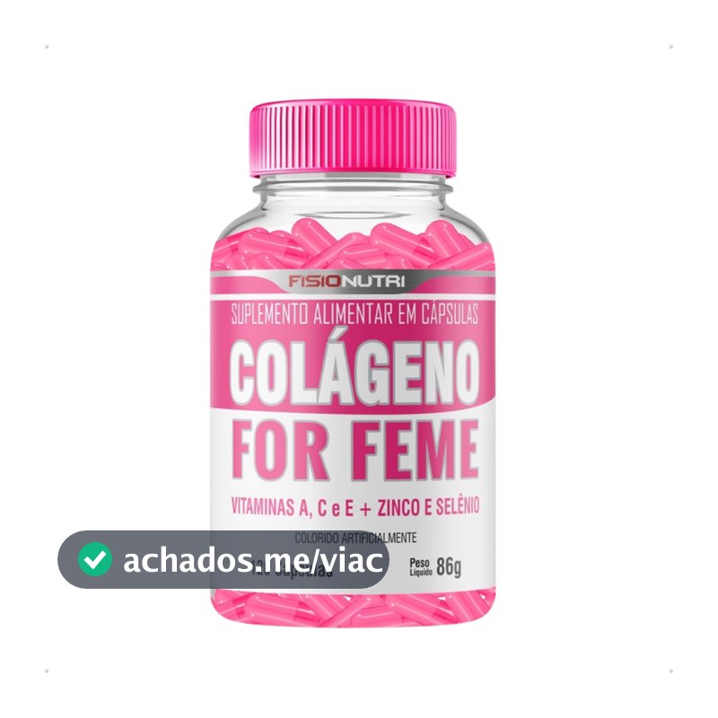 Colágeno For Feme Fisionutri 120 Cápsulas Vitamina A C E Zinco Selênio Pele Cabelo
