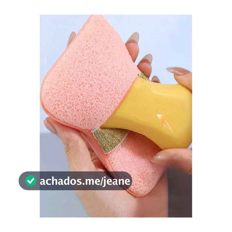 Esponja de Banho Porta Sabonete com Alça Macia e Espuma