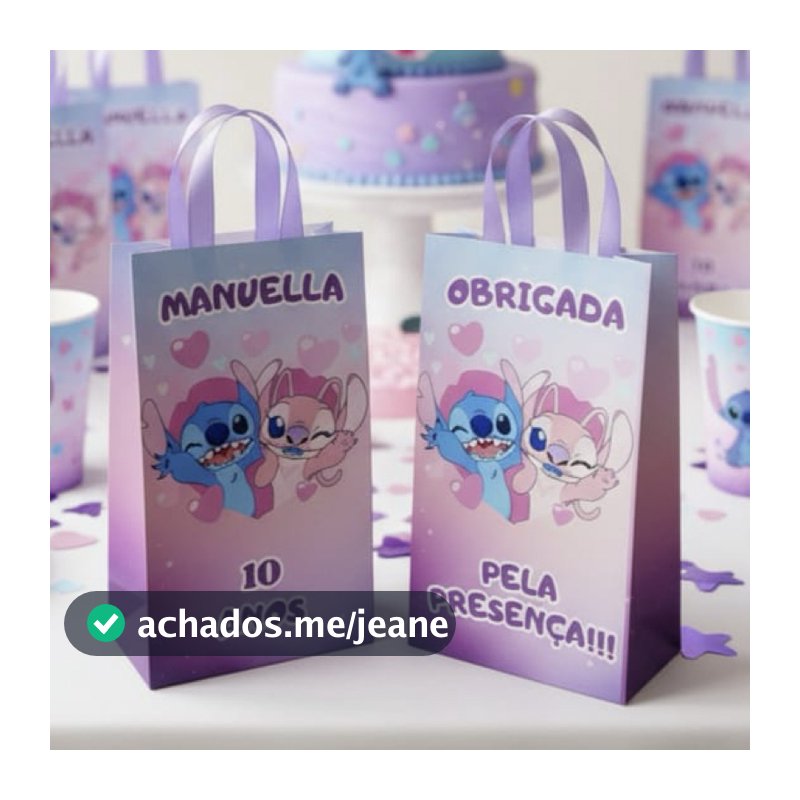 Lembrancinha sacolinhas personalizadas Stitch C