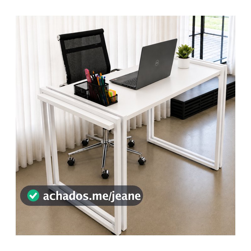 Mesa Escritório Industrial com Estrutura Metálica Reforçada , Escrivaninha Estudo Home Office-103