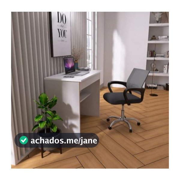 Kit Mesa Escrivaninha Com Gaveta + Cadeira Diretor Preto/Branco
