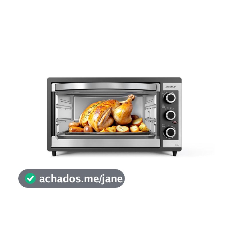 Forno Elétrico Britânia 52L Preto Dupla resistência BFE55P
