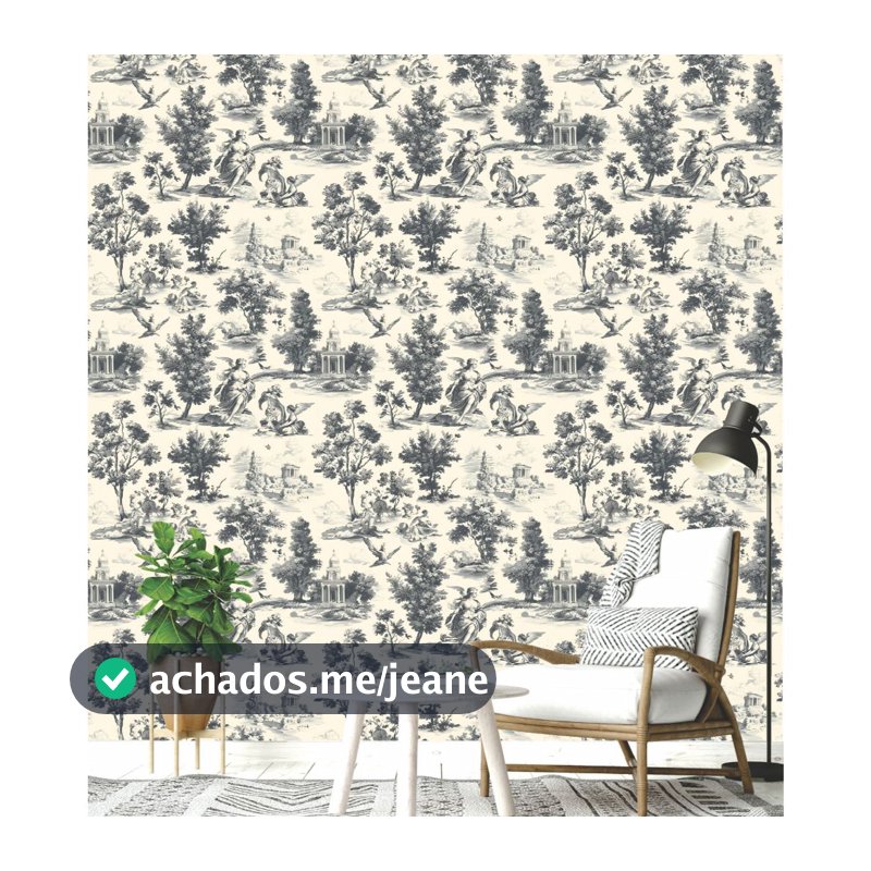 Papel de Parede Grécia Antiga Toule de Jouy Auto Colante