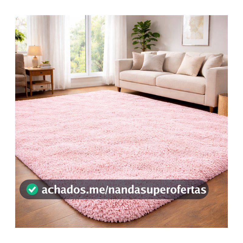 Tapete Luxo Felpudo 1,00x1,50m Para Sala e Quarto