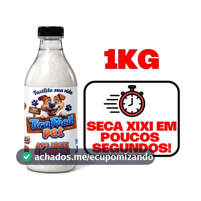 Seca Xixi 1KG Tira Fácil Pet - Seca o Xixi em Segundos para Varrer Elimina Odores Repelente de Mosca