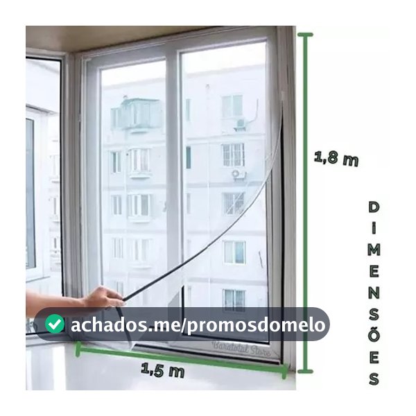 Tela Mosquiteiro Para Janela 150x180cm Com Velcro Anti-inseto Autocolante Pernilongo Removível