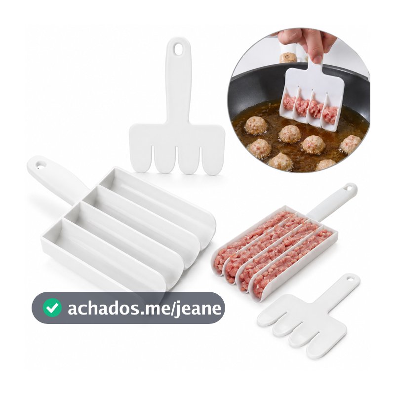 Conjunto de Molde de Almôndegas de 4 Cavidades - Plástico Criativo para Peixe e Carne Frito