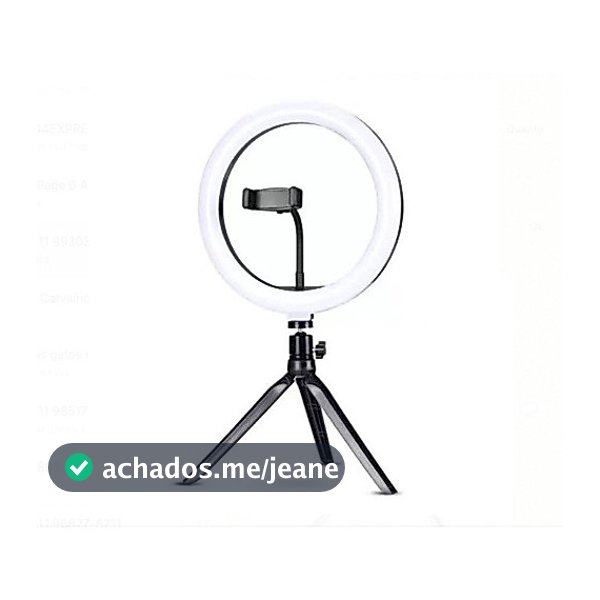 Ring Light 26cm 10 Polegadas Tripé De Mesa Suporte Celular