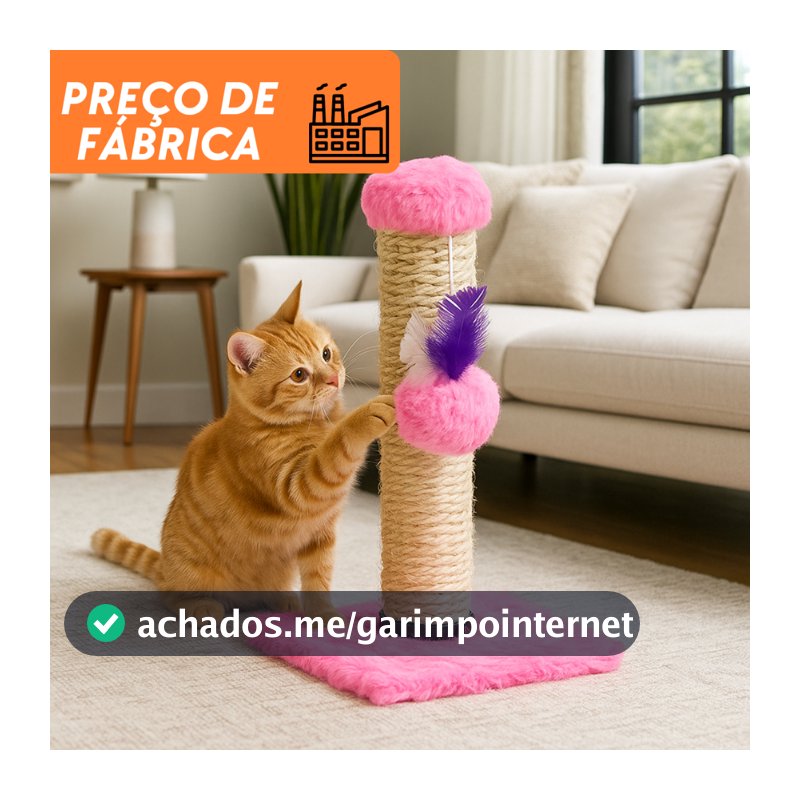 Arranhador Para Gatos Poste com Brinquedo Sisal Exclusivo Pet