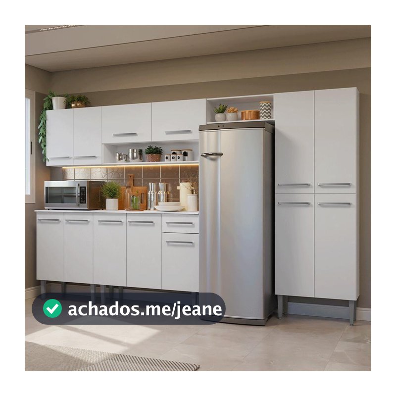 Armário De Cozinha Completa 293cm Branco Emilly Madesa 011