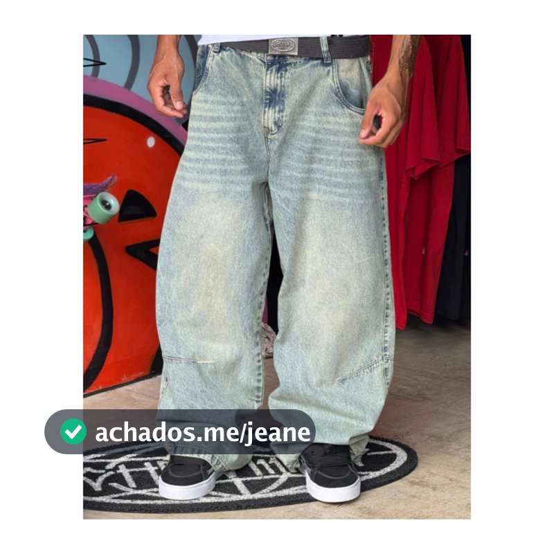 Calça Baggy Jeans Retro Larga Balão Vintage Ferrugem Promo