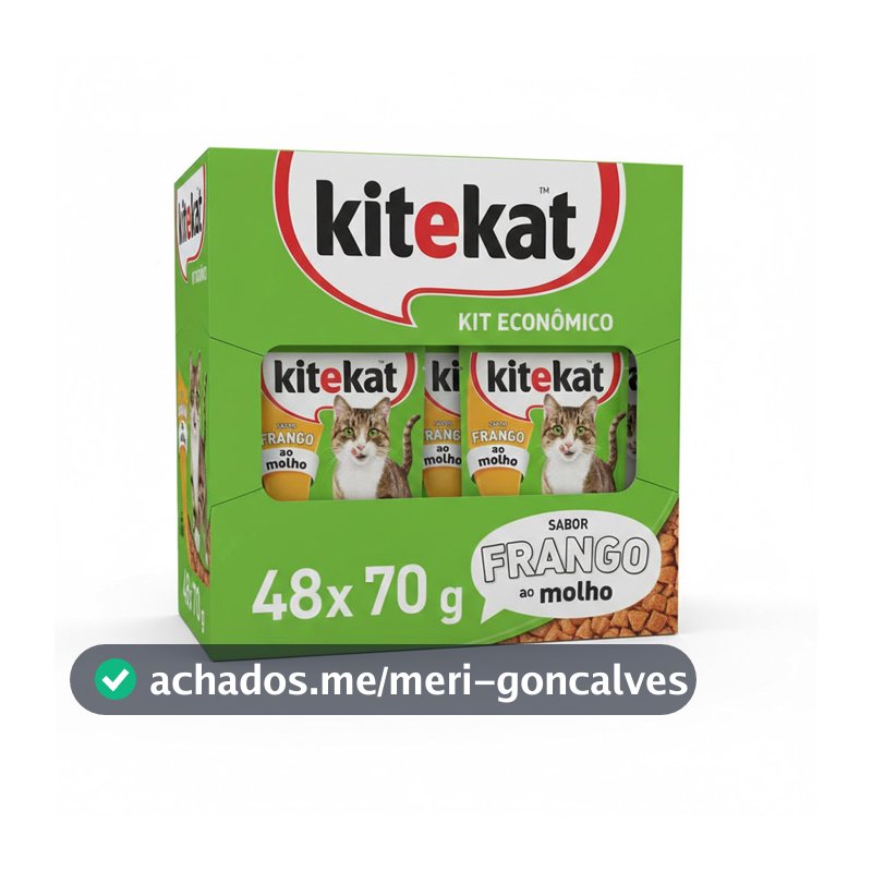 Kit Ração Úmida Kitekat Sachê Frango ao Molho para Gatos Adultos 48 Unidades