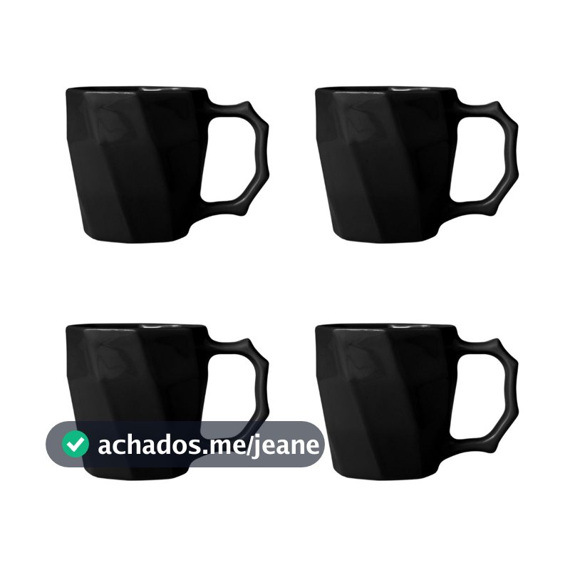 Jogo de Canecas Cerâmicas 4 peças Louça Café da Manha Leite Chá Kits Cores Variadas