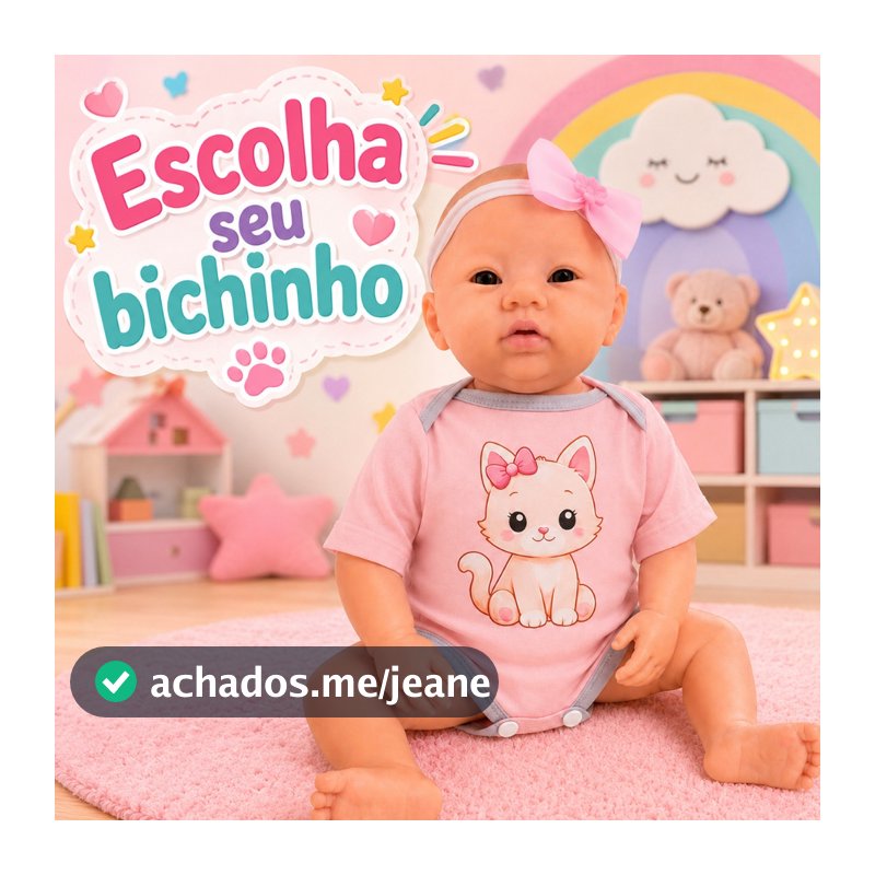 Boneca Reborn Realista Abigail Menina com Acessórios e Roupinha de Bichinho