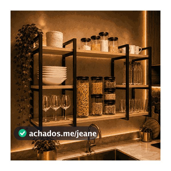 Prateleira Estilo Industrial Suspensa P/ Sala Escritório Quarto Cozinha Praticidade e Elegância