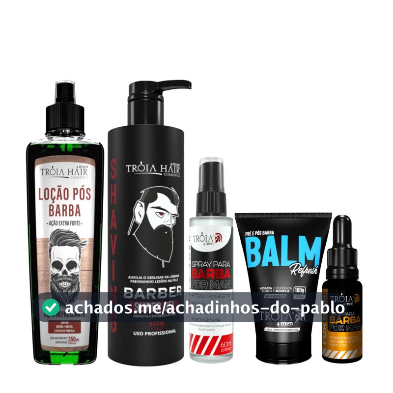 KIT BARBA COMPLETA FOR MAN – ÓLEO DE BARBA, SPRAY, SHAVING BALM E LOÇÃO PÓS-BARBA