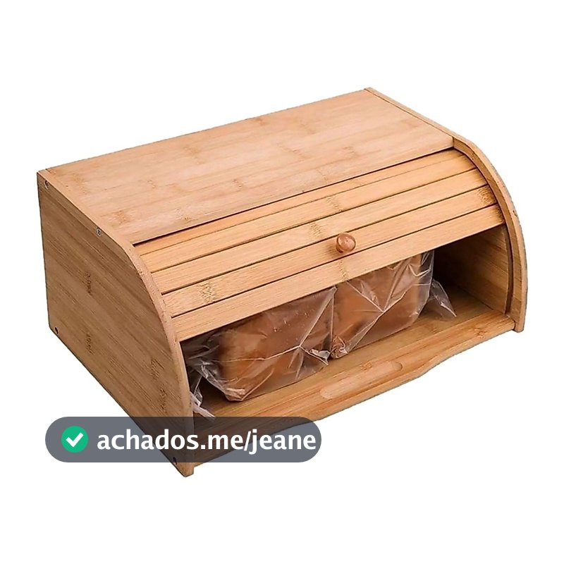 Porta Pão Bambu Com Tampa Retrátil Mimo Style BM20354
