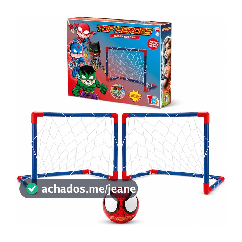 Kit 3 em 1 Futebol 2 Traves Golzinhos com Bola de Espuma Super Heróis Aranha Spider