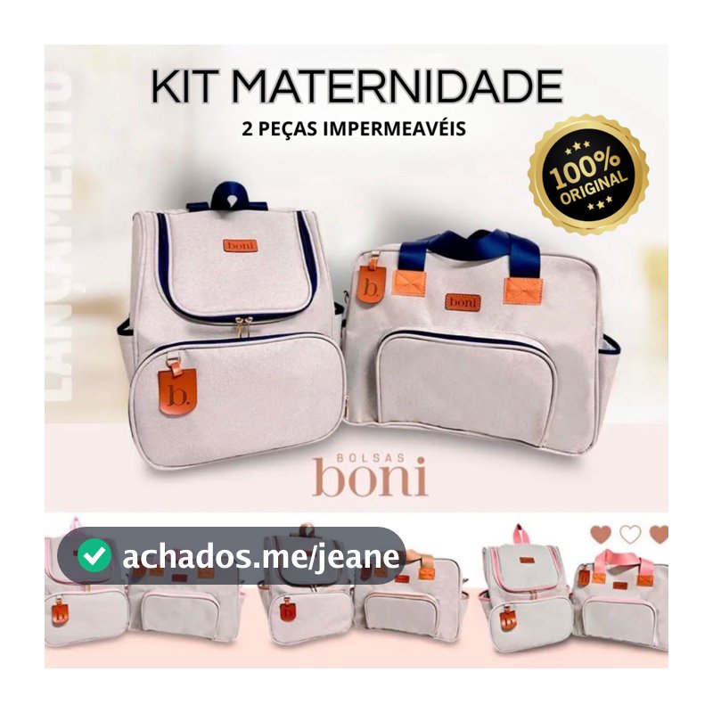 Kit Bolsa De Linho Saída De Maternidade 2 Peças