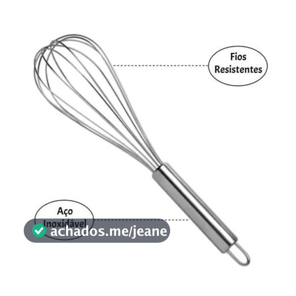 OFERTA Batedor Fue  29Cm de Ovos Inox 6 Fios Para Cozinha Para Massas Ovos E Bolos