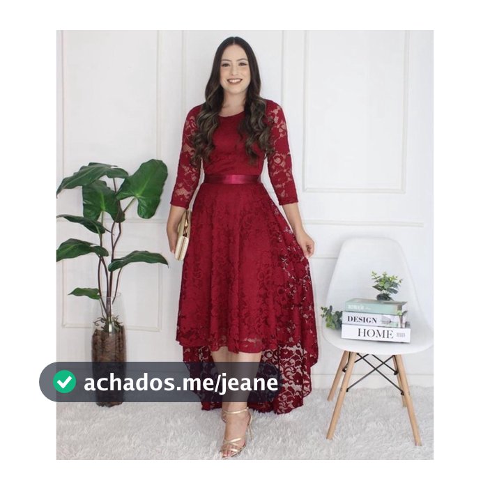 Vestido belo anoitecer : estilo mullet na renda todo forrado, zíper na parte de trás moda evangélica