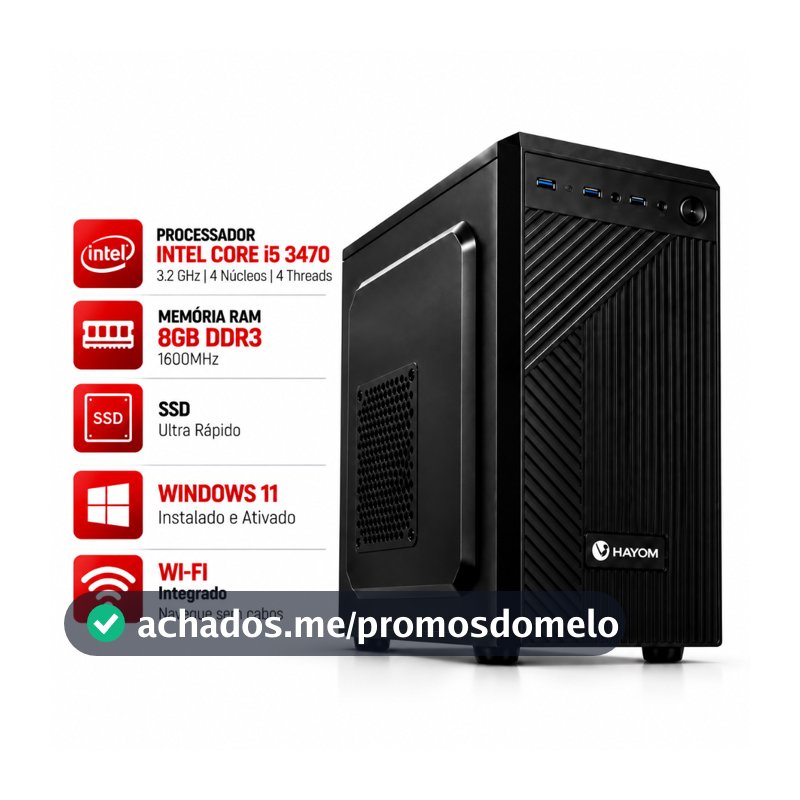 Computador Completo Intel Core I5 3470 8GB Ou 16GB DDR3 1600MHz SSD LGA 1155 PC Desktop